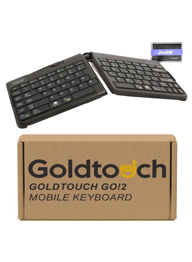 GOLDTOUCH Go!2 Mobile Keyboard - PC & Mac GTP-0044 Plus Jestik Microfiber Cloth - Value Bundle - Image 1