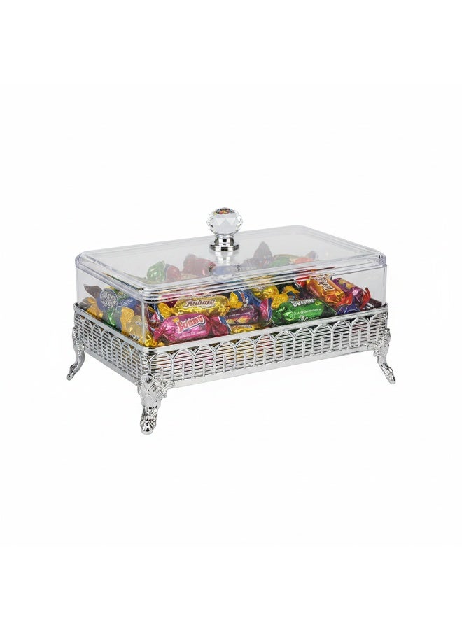 DELUXE ACRALIC CANDY BOX WITH METAL HOLDER 26*20*10CM - Image 1