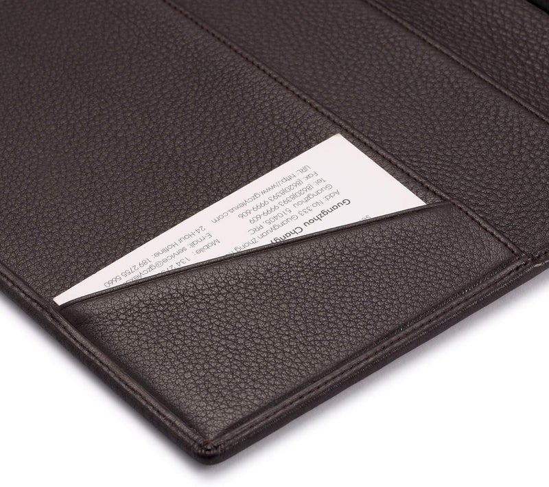 HISCOW Leather Junior Padfolio for Men & Women with Pen Loop, Italian Calfskin, Business Portfolio Notebook Folder (Pebbled Coffee) - Image 5