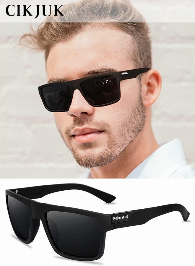 CIKJUK Polarized Sunglasses for Men Women UV400 Protection Sunglass Classic Design Men's Women's Sun Glasses Sport Mens Shades Driving Sun Glas Travel Fishing Eyewear Black - Image 1