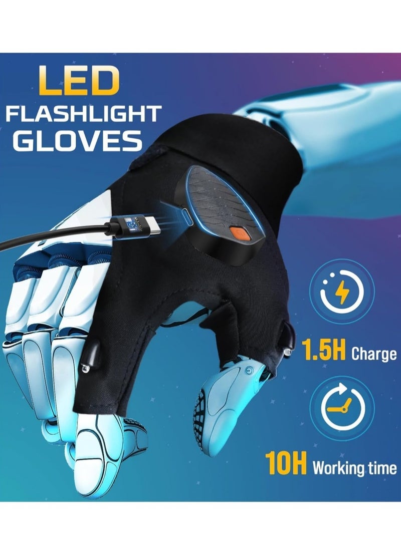 Generic 1 Pair Rechargeable Led Flashlight Gloves Birthday Fathers Day Gift from Daughter Son Wife Unique Camping Gadgets Led Gloves for Men Mechanic Car Guy Repairing  - Image 5