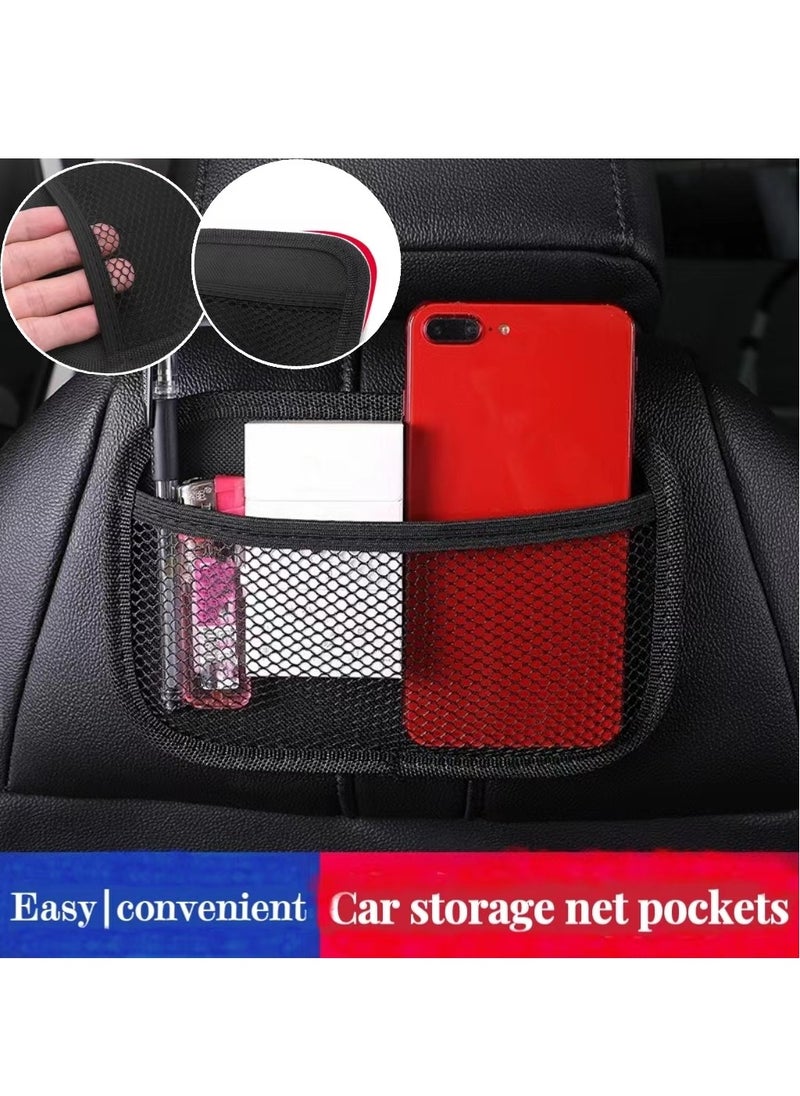 Generic 1Pcs Car Pu Leather Net Bag Purse Holder Stand Pocket Organizer Pouch Car Holder for Mobile Phones Car Storage Net Pocket Car Sticky Storage Bag Car Net Bag Car-Mounted Storage Bag  - Image 1