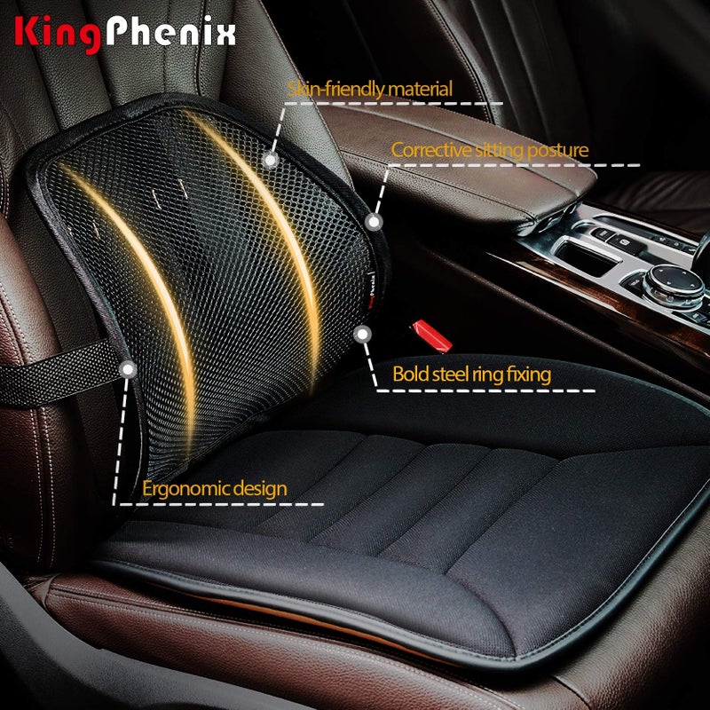 kingphenix Lumbar Support (2 Pack) with Breathable Mesh, Suit for Car, Office Chair - Image 2