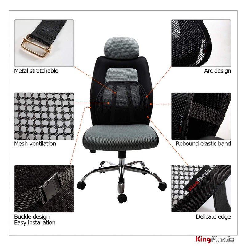 kingphenix Lumbar Support (2 Pack) with Breathable Mesh, Suit for Car, Office Chair - Image 5