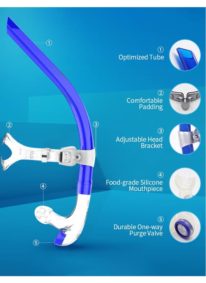Beauenty - Snorkel Lap Swimming,Breathing tube for swimming，Swimming accessories，Swimming equipment，Swimmer Training Diving Snorkeling  Comfort food grade silicone bite, One-Way Purge Valve,for Pool Open Water - Image 1