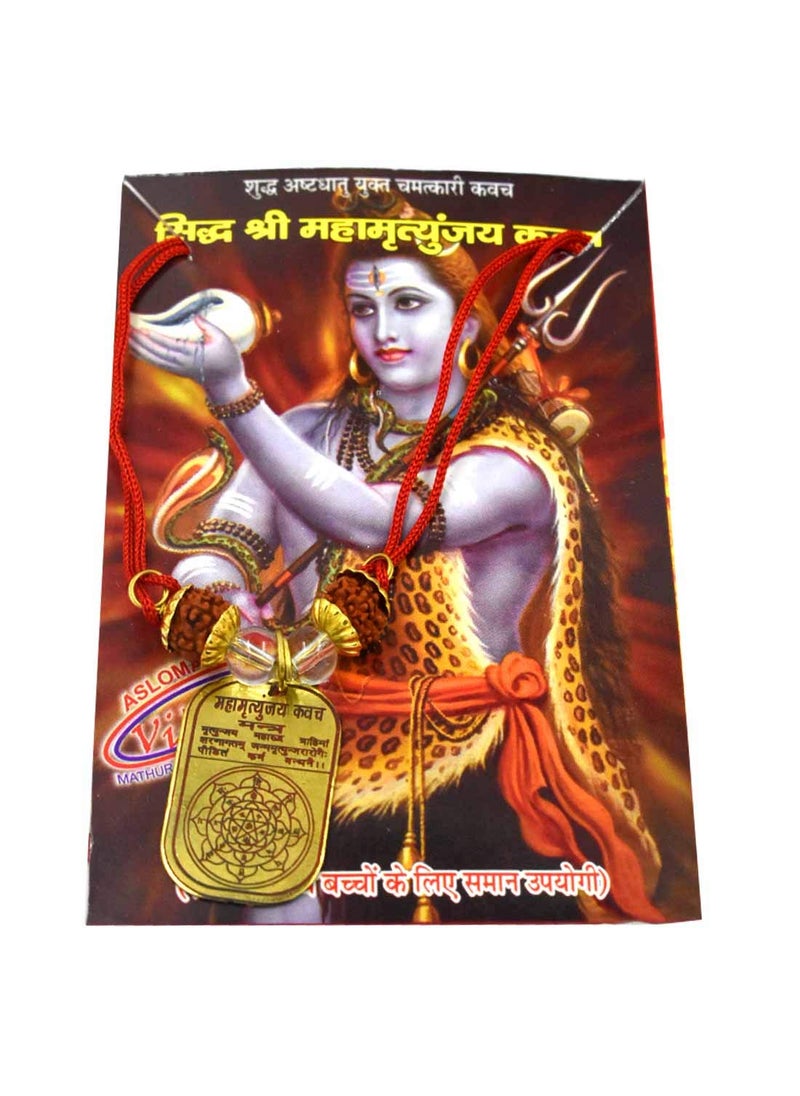 faynci faynci Maha Mrityunjaya KavachYantra for for Health Wealth Protection Prosperity and Success Brass Gold  - Image 1