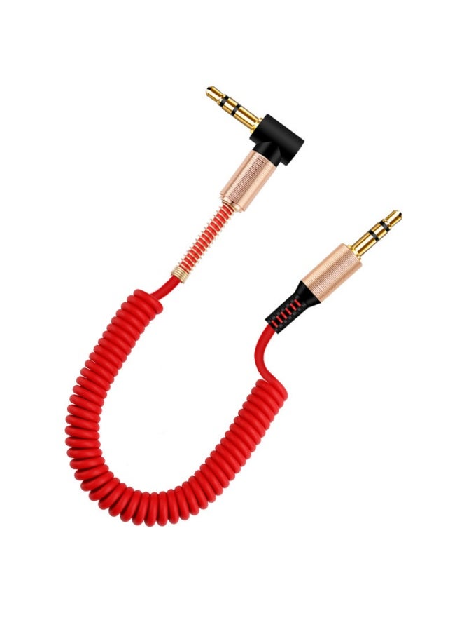 Generic - 1.8m Car AUX Audio Cable Spring 3.5mm Connection Headphone Speaker Sound Card Live Microphone Recording Line - Image 1