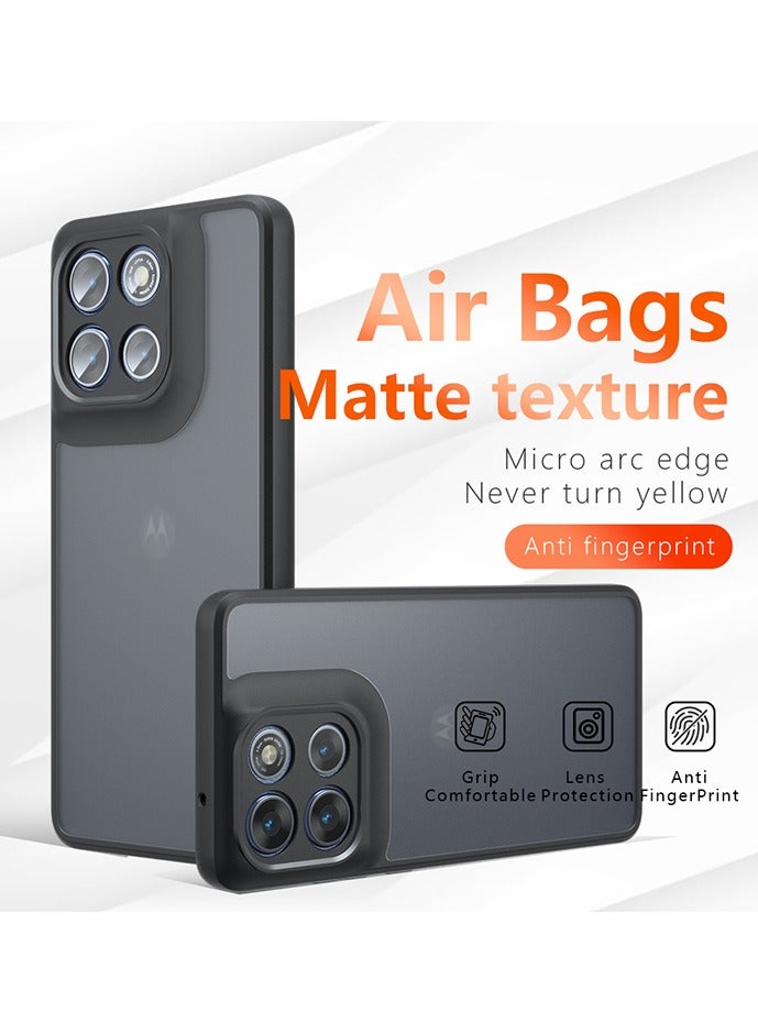 Case for Motorola Moto G86 5G, Frosted Translucent Back Protective Slim Phone Cover, Anti-Fingerprints, Anti-Fall Drop Protection, Shockproof Case for Motorola Moto G86 5G (Black) - Image 1