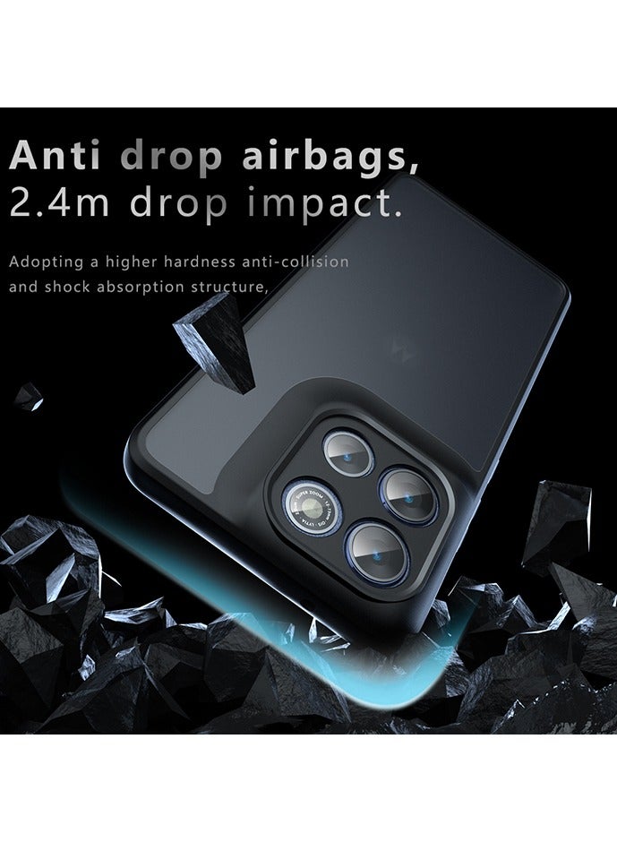 Case for Motorola Moto G86 5G, Frosted Translucent Back Protective Slim Phone Cover, Anti-Fingerprints, Anti-Fall Drop Protection, Shockproof Case for Motorola Moto G86 5G (Black) - Image 2