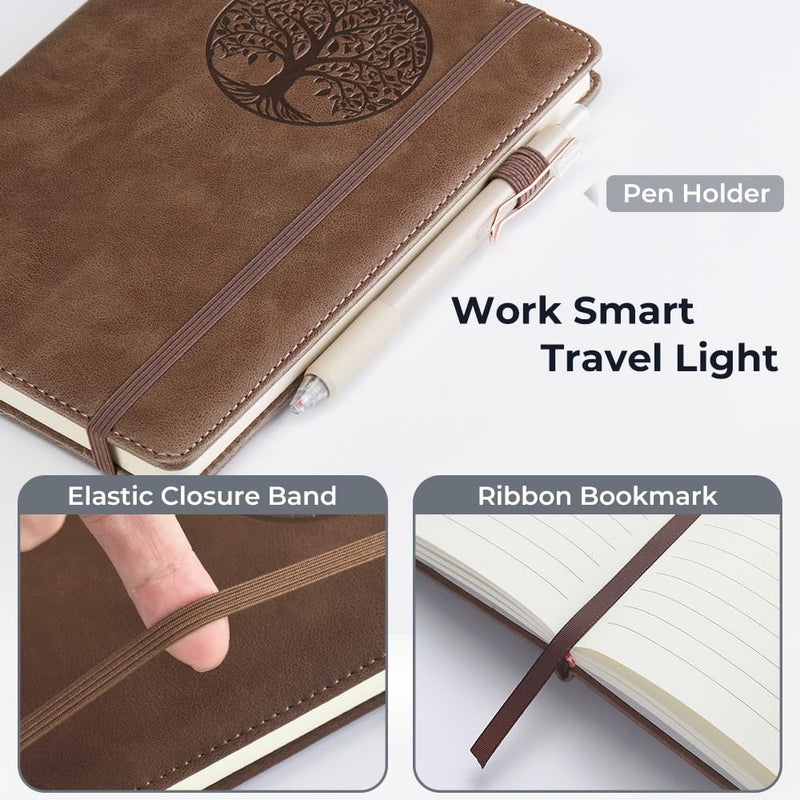 BIYUNRO Lined Journal Notebook for Women & Men, Hardcover Leather Journals for Writing, Diary, Journaling, Bible, Work & Travel, A5 (Brown) - Image 2