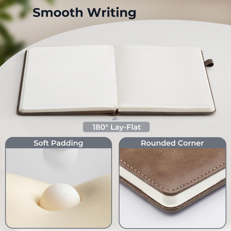 BIYUNRO Lined Journal Notebook for Women & Men, Hardcover Leather Journals for Writing, Diary, Journaling, Bible, Work & Travel, A5 (Brown) - Image 3