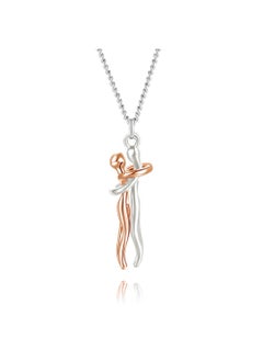 Generic Rose Gold And Silver Hug Couple Necklace S925 Sterling Silver Hugging Necklace Beloved Jewelry 