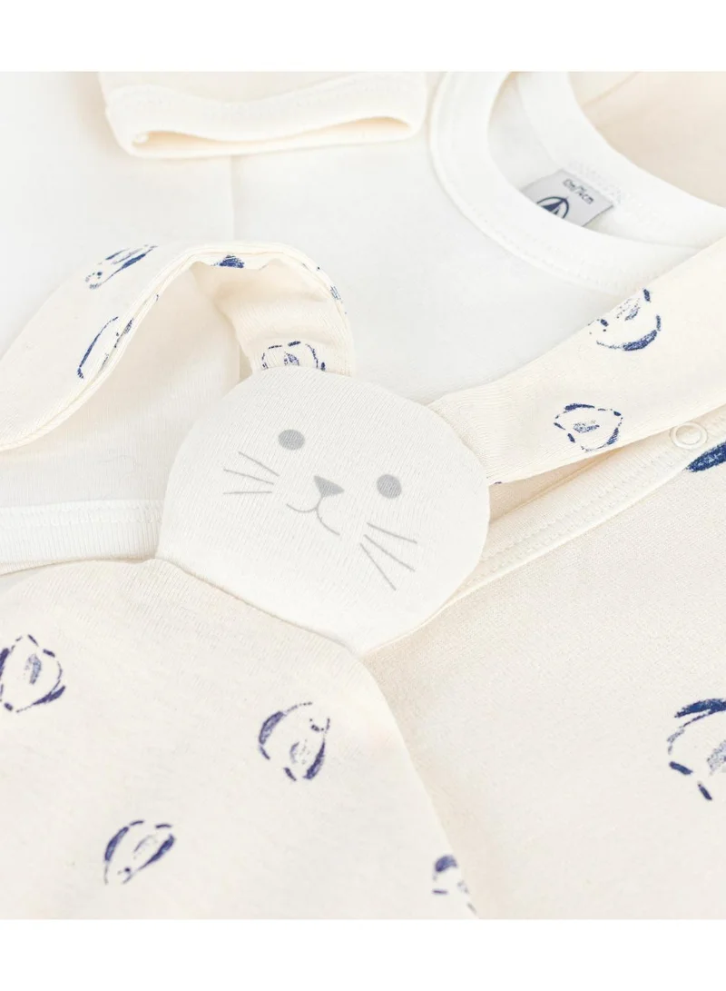 Petit Bateau Babies' floral-print velour gift set
