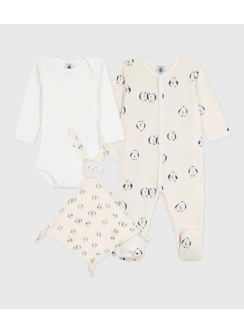 Petit Bateau Babies' floral-print velour gift set