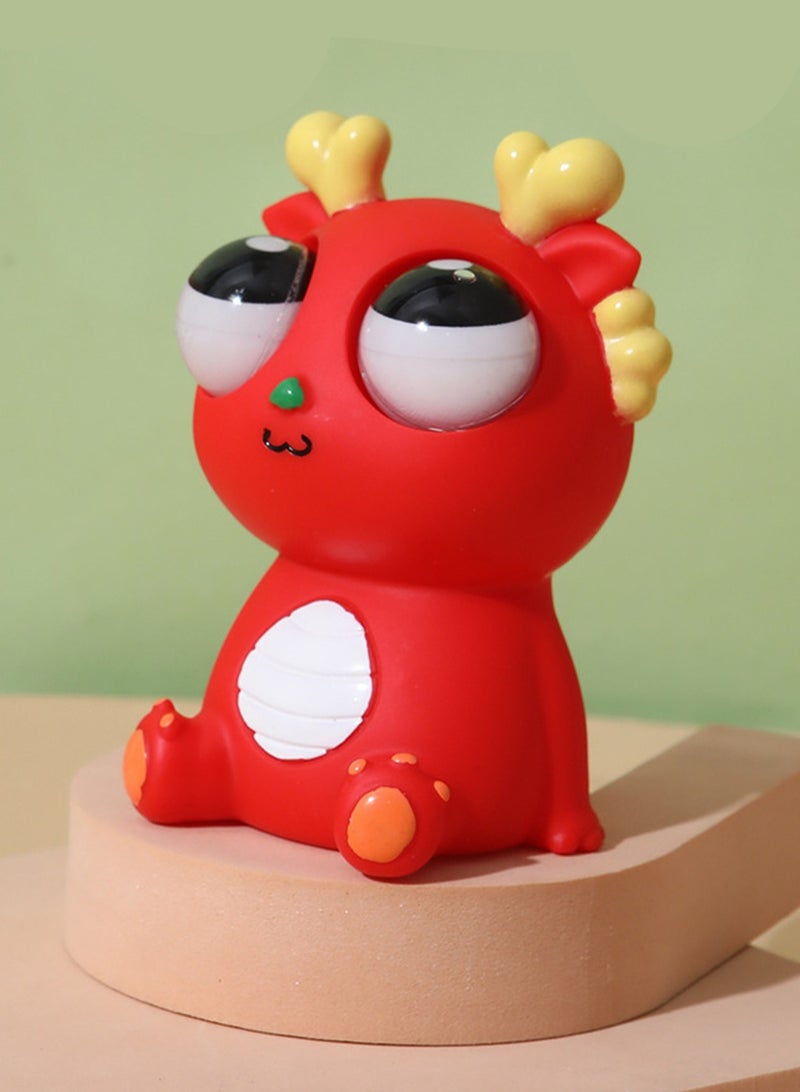 Creative Eye Popping Dragon-Red Squeeze Decompression Fun Toy - Image 1