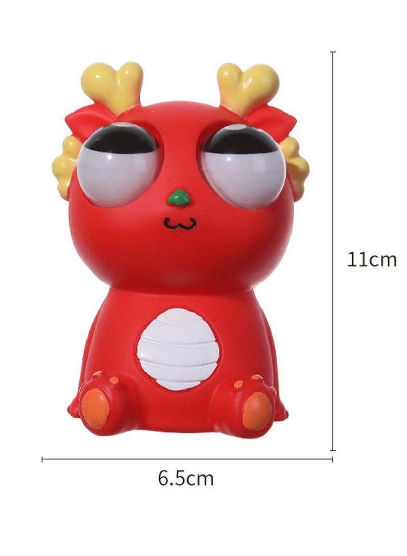 Creative Eye Popping Dragon-Red Squeeze Decompression Fun Toy - Image 2