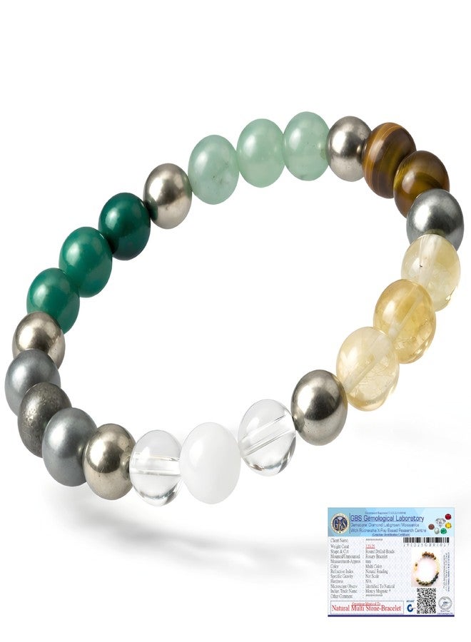 Gratify Dhan Yog Bracelet for Wealth, Success & Prosperity | Natural Healing Crystal for Men & Women | Tiger Eye, Green Aventurine, Pyrite & Quartz Stones | Energy Balancing Feng Shui Bracelet - Image 1