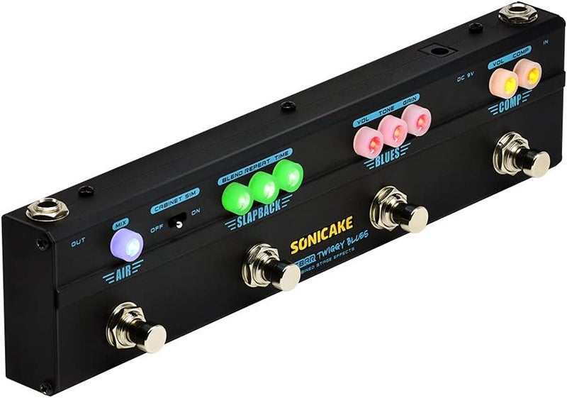 SONICAKE دواسة جيتار متعددة التأثيرات: أوفردرايف، ضاغط، تأخير، ريفرب، دواسة جيتار تويغي بلوز، بلوز عتيق، نغمة روك ريترو مع محاكاة كاب - Image 1
