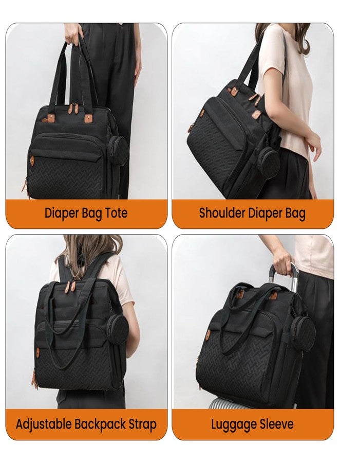 Dravina Diaper Bag for Moms with Large 10-Compartment Storage, Insulated Pockets, Shoe Compartment, Waterproof Baby Bag | Premium Shoulder Strap for On-the-Go Moms, 40cm (Black) - Image 5