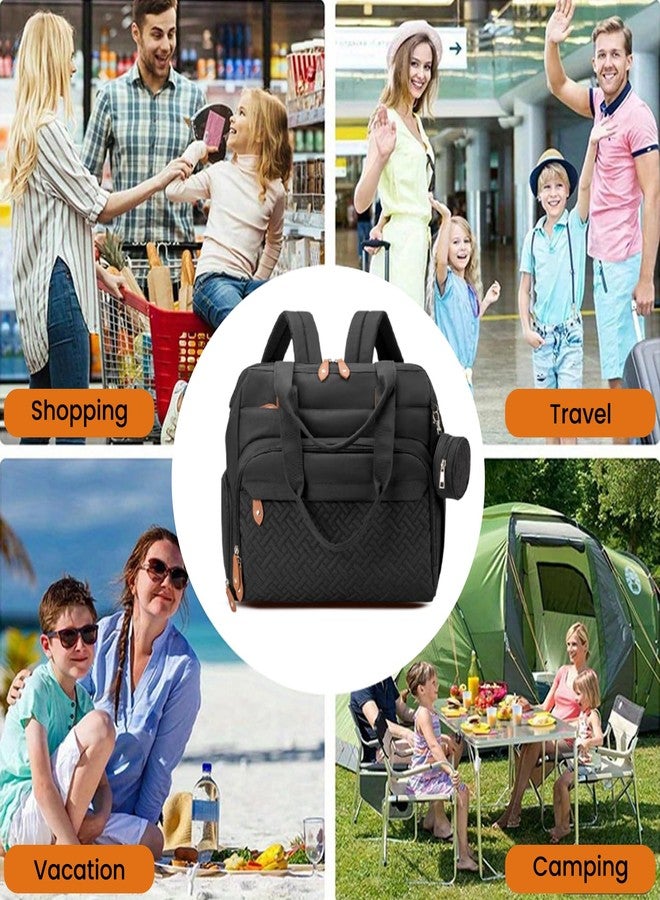 Dravina Diaper Bag for Moms with Large 10-Compartment Storage, Insulated Pockets, Shoe Compartment, Waterproof Baby Bag | Premium Shoulder Strap for On-the-Go Moms, 40cm (Black) - Image 3