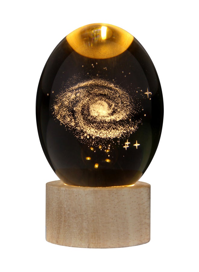 3D Crystal Ball with Warm Light Wooden Base Small Night Light Desktop Decoration Ornaments Holiday Gift USB Plug and Play - Image 1