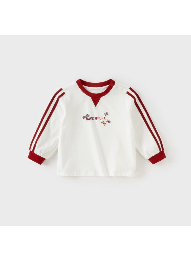 Dave & Bella [same As In Mall] Children's Long-sleeve T-shirt, Autumn Boys' Casual Cotton Top - Image 1