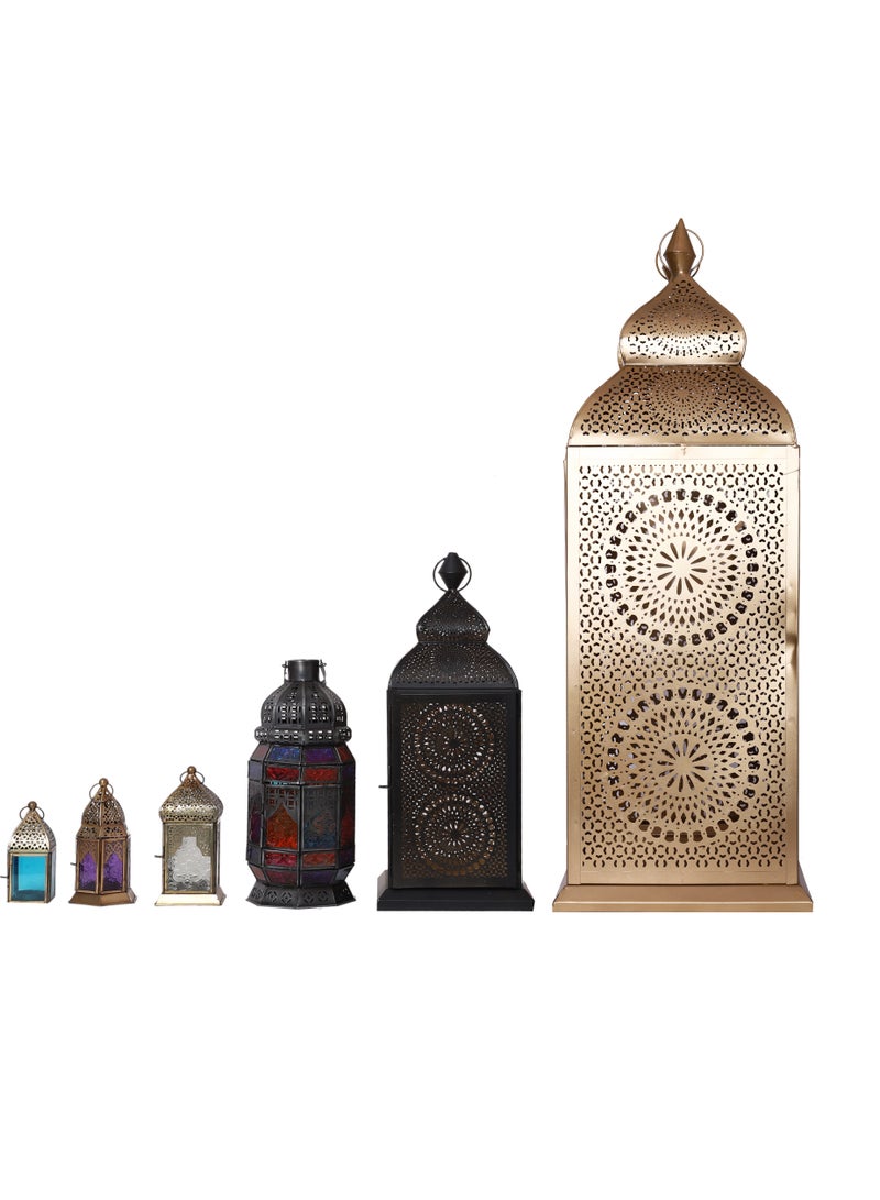 هلالفل فانوس شاكرا مصنوع يدويًا من هيلالفول، كبير جدًا | مناسب لغرفة المعيشة، غرفة النوم، والأماكن الخارجية | هدية مثالية لتزيين المنزل في رمضان، عيد الفطر، أعياد الميلاد، حفلات الزفاف، وحفلات الانتقال إلى منزل جديد | حديد | ذهبي - Image 3