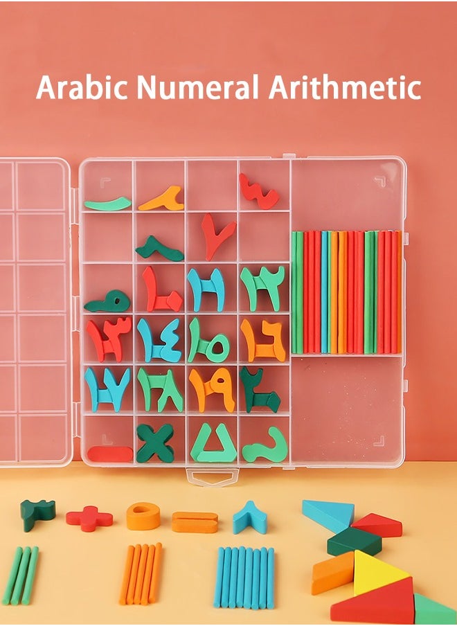 Lemon Arabic Numbers, Early Childhood Education, Educational Counting Sticks Children'S Arithmetic Learning Box, Montessori Mathematics Addition And Subtraction Toys  - Image 2
