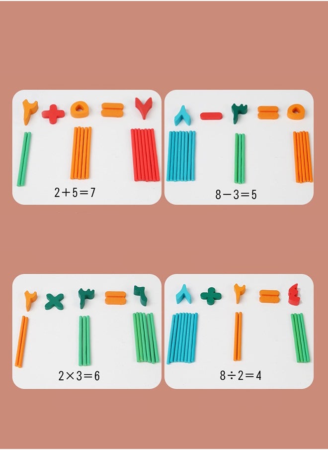 Lemon Arabic Numbers, Early Childhood Education, Educational Counting Sticks Children'S Arithmetic Learning Box, Montessori Mathematics Addition And Subtraction Toys  - Image 5
