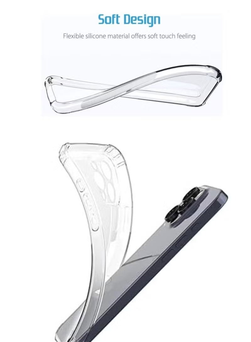 TIGER Ultra Clear Flexible Silicone Back Cover for Apple iPhone 16 Pro – Transparent Shockproof Case with Raised Edge Bump Protection – Slim, Anti-Yellowing TPU Case for Daily Drop & Scratch Defense – Compatible with iPhone 16 Pro - Image 3