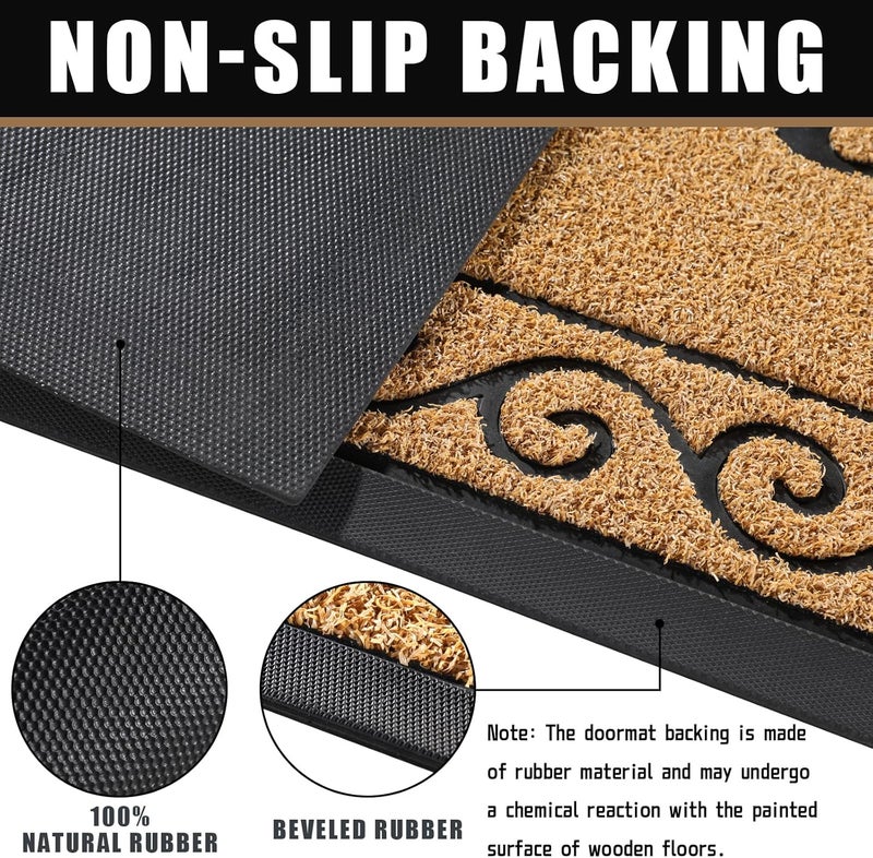 Yimobra Welcome Mat Outdoor Indoor, Waterproof Heavy Duty Front Door Mat Outside Entrance, Extra Sturdy Non-Slip Doormat, Low Profile, Dirt Trapping, 36x24 Inches, Yellow - Image 3
