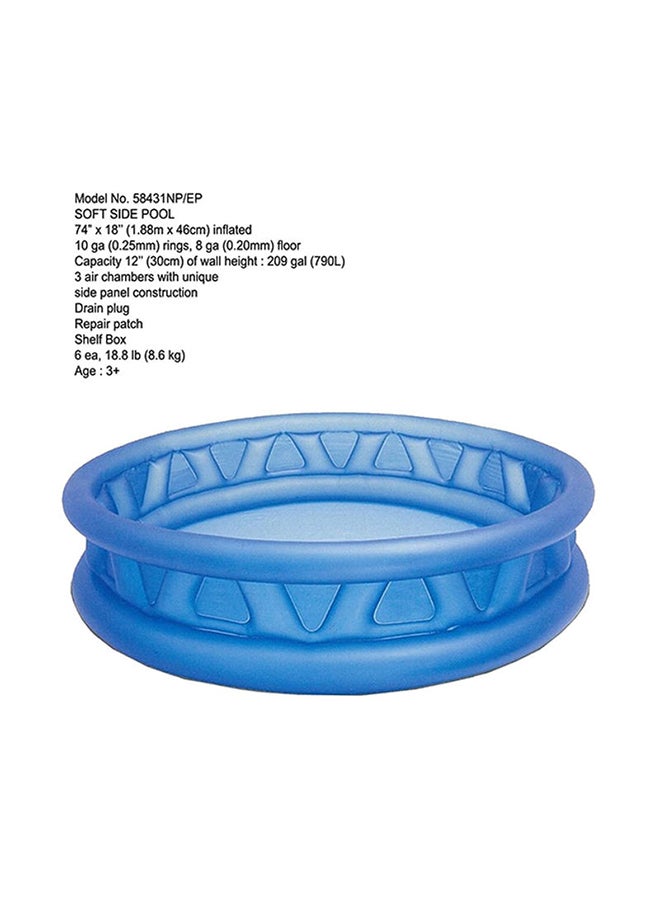 INTEX Superior Strength And Longer Durability Sturdy Frame Round Shaped Swimming Pool For Kids ‎188x20x46cm - Image 2