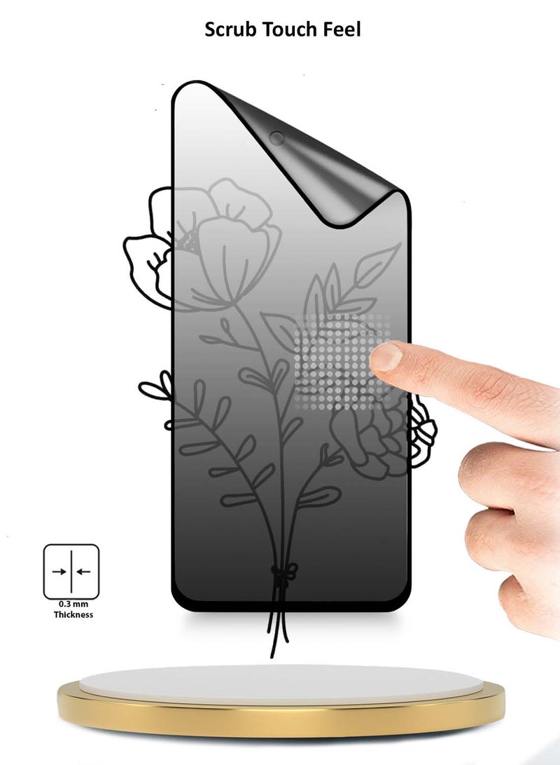 Wtech Samsung Galaxy A36 5G 2024 Premium Nano Ceramic Privacy Full Glue Full Cover Matte Flexible Screen Protector - Clear/Black - Image 3