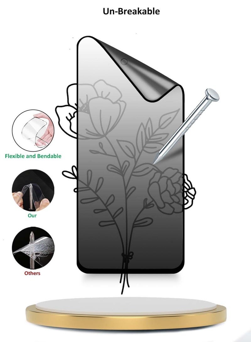 Wtech Samsung Galaxy A36 5G 2024 Premium Nano Ceramic Privacy Full Glue Full Cover Matte Flexible Screen Protector - Clear/Black - Image 4