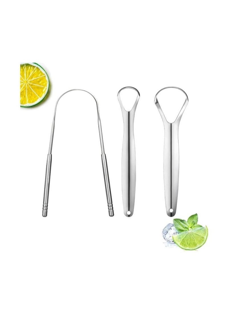 Generic Stainless Steel Tongue Cleaner Set – 3-Pack Tongue Scraper for Oral Hygiene – Rust-Free, Reusable, and Easy to Clean  - Image 1