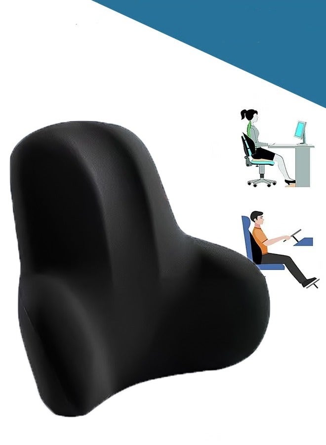 هايدو الخشب وسادة الظهر ، وسادة الظهر ، مريح الذاكرة الإسفنج ، تستخدم لدعم الظهر ، وتحسين الموقف ، وتخفيف عرق النسا ، العصعص ، وآلام الظهر ، ينطبق على مكتب الرئاسة ، لعبة الرئاسة ، مقعد السيارة ( أسود ) - Image 1