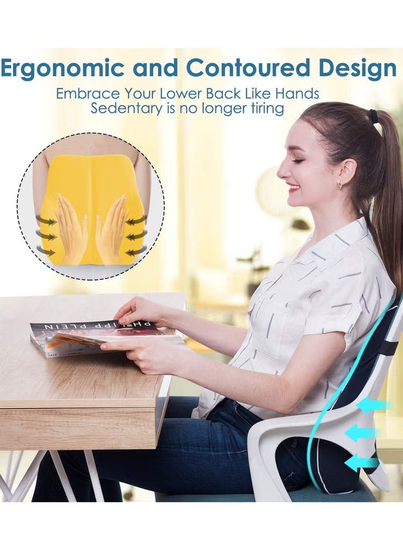 هايدو الخشب وسادة الظهر ، وسادة الظهر ، مريح الذاكرة الإسفنج ، تستخدم لدعم الظهر ، وتحسين الموقف ، وتخفيف عرق النسا ، العصعص ، وآلام الظهر ، ينطبق على مكتب الرئاسة ، لعبة الرئاسة ، مقعد السيارة ( أسود ) - Image 2