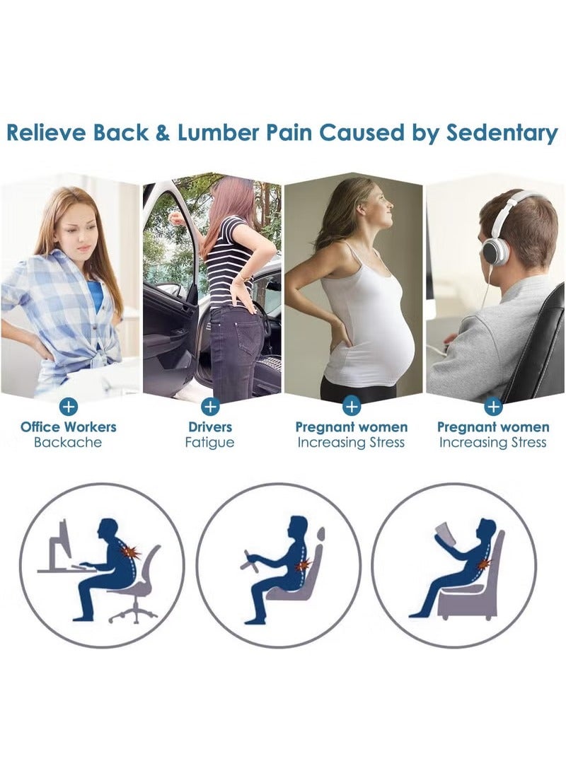 هايدو الخشب وسادة الظهر ، وسادة الظهر ، مريح الذاكرة الإسفنج ، تستخدم لدعم الظهر ، وتحسين الموقف ، وتخفيف عرق النسا ، العصعص ، وآلام الظهر ، ينطبق على مكتب الرئاسة ، لعبة الرئاسة ، مقعد السيارة ( أسود ) - Image 3
