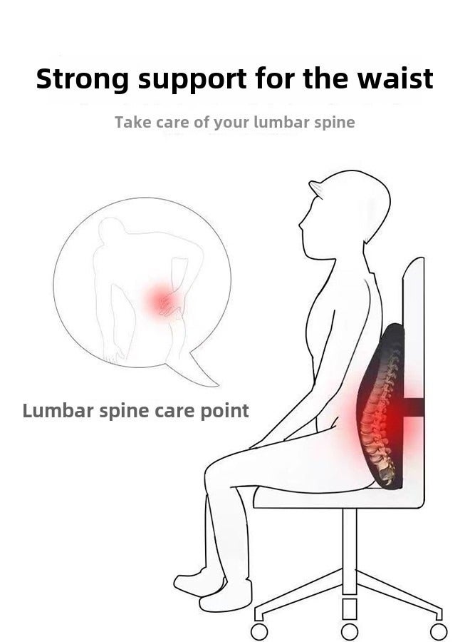 هايدو الخشب وسادة الظهر ، وسادة الظهر ، مريح الذاكرة الإسفنج ، تستخدم لدعم الظهر ، وتحسين الموقف ، وتخفيف عرق النسا ، العصعص ، وآلام الظهر ، ينطبق على مكتب الرئاسة ، لعبة الرئاسة ، مقعد السيارة ( أسود ) - Image 5