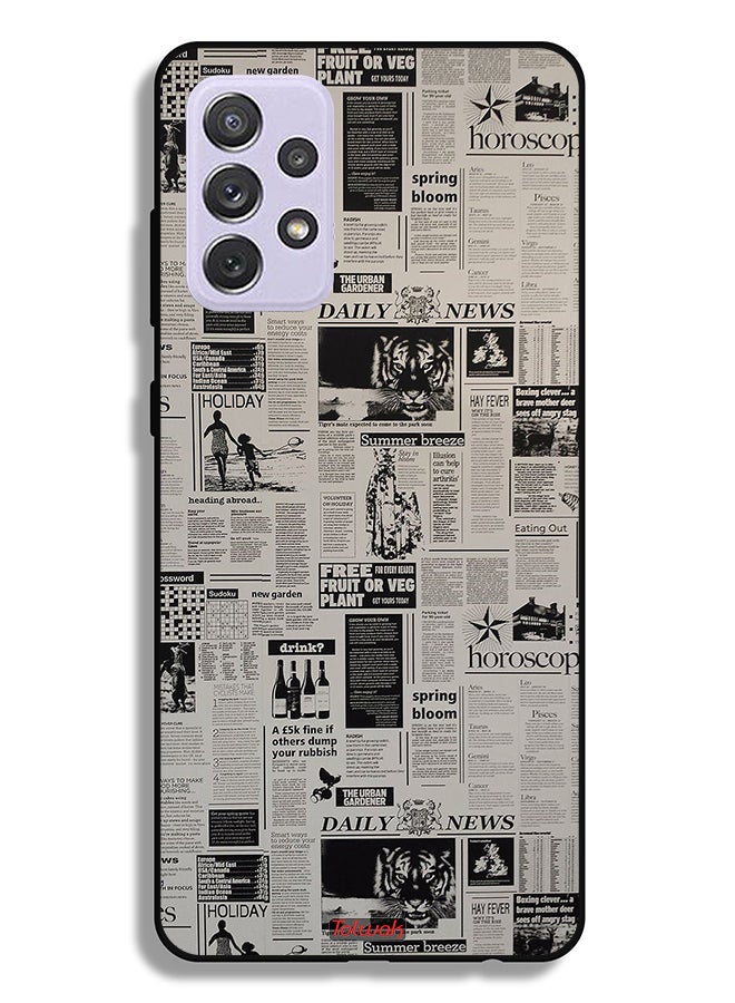 Tolwak Samsung Galaxy A72 5G Protective Case Cover Newspaper Recording - Image 1
