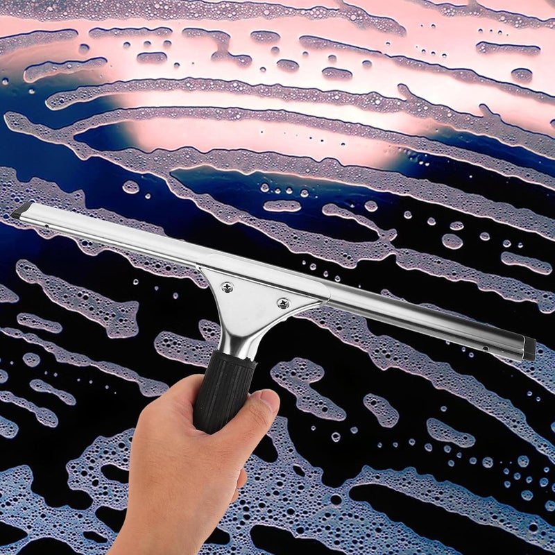Mini Window Squeegee Glass Wiper Car Windshield Cleaner 0.8x35cm Black Single-Sided Window Cleaning Tool for Car Rearview Mirrors and Glass Surfaces - Image 5