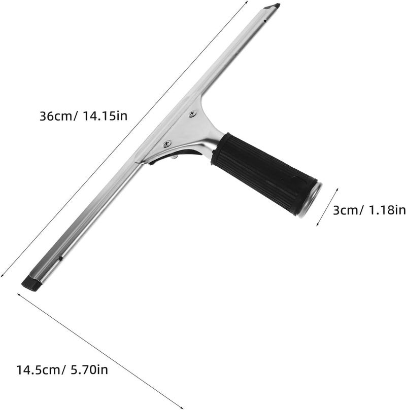 Mini Window Squeegee Glass Wiper Car Windshield Cleaner 0.8x35cm Black Single-Sided Window Cleaning Tool for Car Rearview Mirrors and Glass Surfaces - Image 2