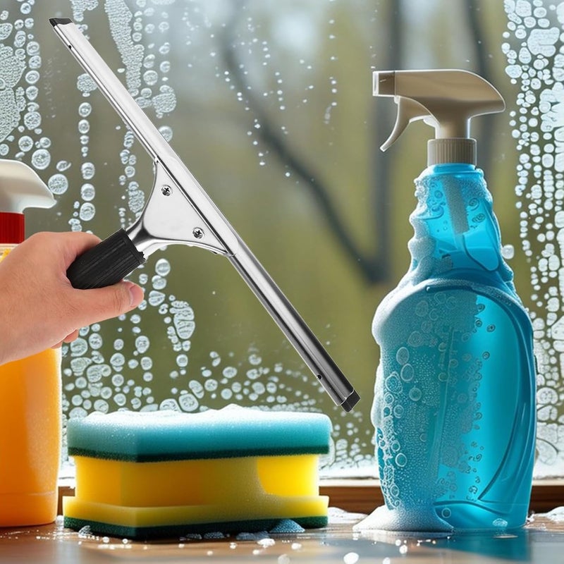 Mini Window Squeegee Glass Wiper Car Windshield Cleaner 0.8x35cm Black Single-Sided Window Cleaning Tool for Car Rearview Mirrors and Glass Surfaces - Image 4