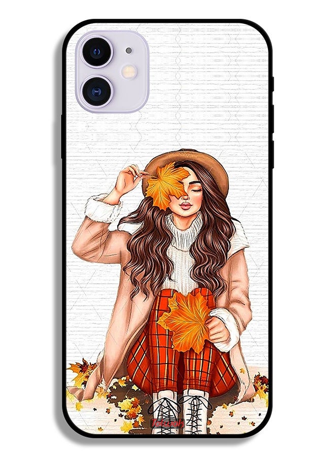Tolwak Apple iPhone 11 Protective Case Holding Autumn Leaves Art - Image 2