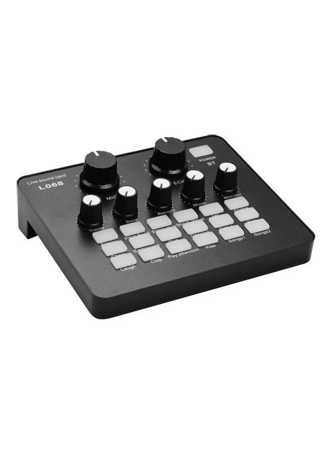 Mini Rechargeable Live Sound Card Voice Changer Device With Built-in Multiple Sound Effects And Earphone Lavalier Microphone Black  - Image 2