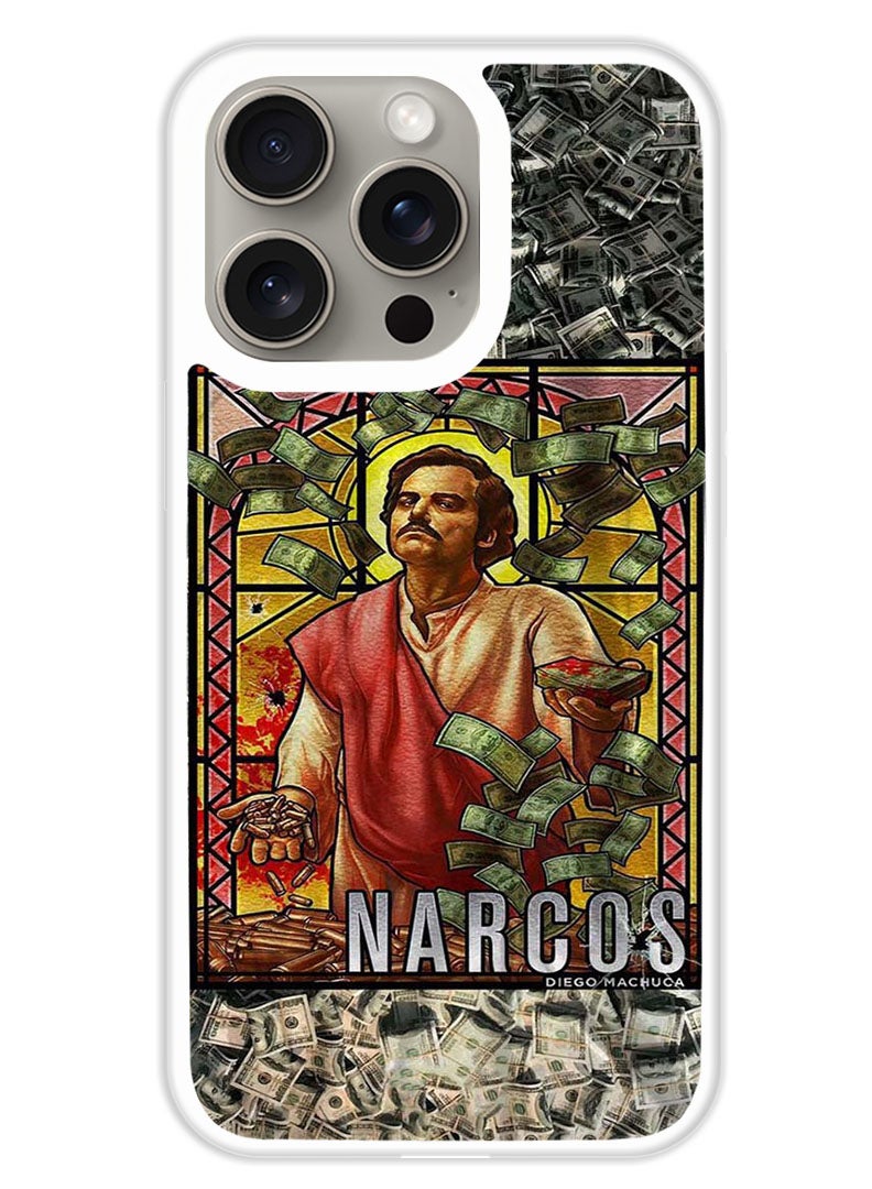 Theodor Protective Case Cover For APPLE IPHONE 15 Pro Max Narcos (White Bumper) - Image 1