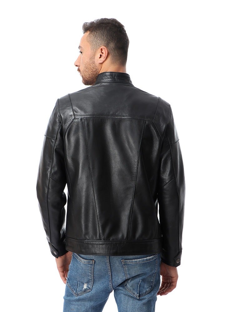 Fashion Genuine Leather Winter Jacket(c11) - Image 3