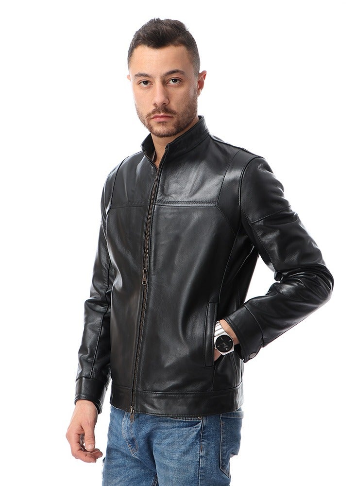 Fashion Genuine Leather Winter Jacket(c11) - Image 2