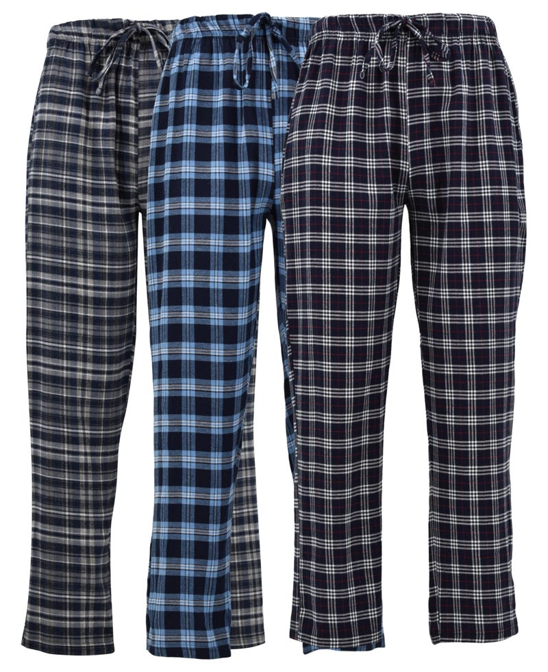 Andrew Scott Mens All Season Lounge Pants | Woven Light Brush Broadcloth | Cotton Blend PJ Bottoms|Multi Packs - Image 1