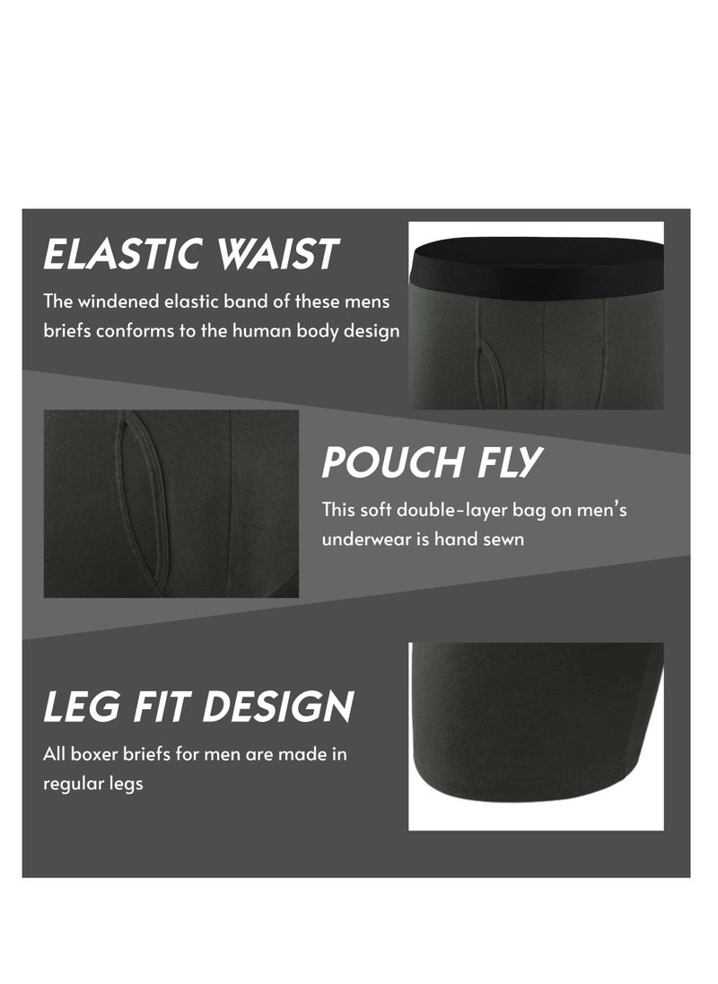 Selecta Now - Mens Boxer Shorts Soft Cotton Underwear Breathable Trunks Charcoal Pouch Fly Briefs - Image 1